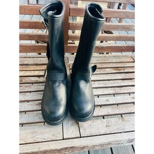 Xelement LU1440 Mens Black Leather Motorcycle Engineer Boots Size 10.5 M NEW